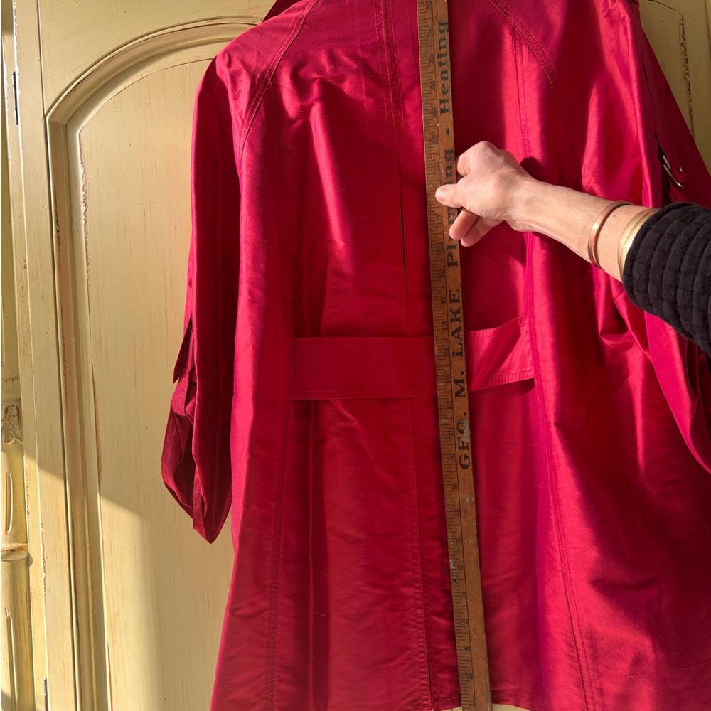 Silk swing length jacket stunning magenta/red deep pink 100% silk